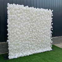 Mur de fleurs artificielles en soie 5D, rose, 240*240cm, idéal pour la décoration de studio photo et les mariages - Vente chaude
