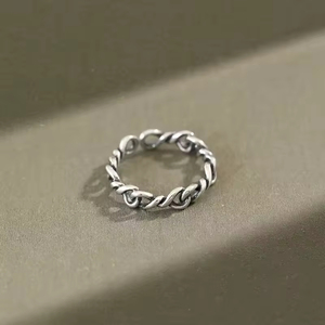 Đồ trang sức cổ điển bán buôn 925 Sterling bạc có thể điều chỉnh Doanh ngón tay mở Twist rope vòng - Product Image 1