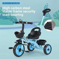 Tricycle à pédales pour enfants, grande poussette de maternelle pour les enfants de 2 à 6 ans, commande par pédale pour enfants