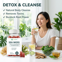 Gummies de mousse de mer à marque privée avec fucus vésiculeux et racine de bardane pour le soutien immunitaire et la détoxification de la thyroïde