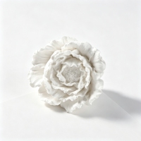 Diffuseur d'huiles essentielles en céramique, fleur de pivoine blanche en porcelaine faite à la main, parfumée pour voiture, vente en gros