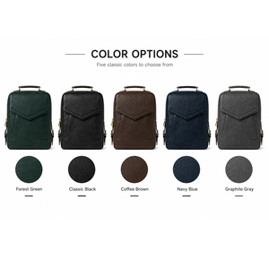 Men PU Leather <b>Backpack</b> Business Laptop <b>Backpack</b> <b>Large</b> Capacity Travel Bag With Flap Pocket - Product Image 4