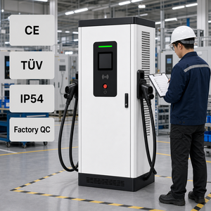 Nueva Estación de Carga Rápida para Vehículos Eléctricos de 60kW CC, Cargador Doble para Vehículos, CCS2 CHAdeMO GBT OCPP IP54 Comercial - Product Image 6