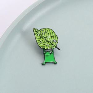 Spilla a Forma di Rana 'Non Ti Scordar Mai di Te', in Lega di Zinco, Design Animale, Placcatura in Nichel Nero, per Borse, Gioielli, Regalo per Amici - Product Image 4