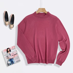 Suéter de Lana 100% Pura Lavable a Máquina para Mujer, Otoño Invierno, Nuevo, Corte Holgado, <span class=keywords><strong>Cuello</strong></span> Alto Simulado, Tejido Ultrafino, Capa Base - Product Image 6
