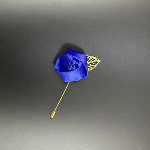 Atacado Moda Personalidade Red Gold Leaf Rose <span class=keywords><strong>Flower</strong></span> Homens Broche Terno De Casamento Peito Acessórios Host Corsage - Product Image 2