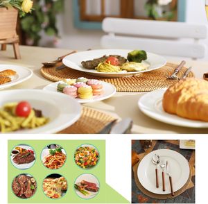 Assiettes en porcelaine blanches pour restaurant, service de traiteur, vaisselle en céramique personnalisée en gros, fabriquées en Chine - Product Image 3