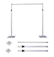 Support de toile de fond rétractable moderne à double barre transversale horizontale pour rideaux de scène, idéal pour mariages, détachable