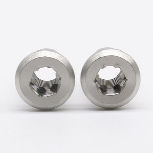 Écrou de sécurité OEM en acier inoxydable 316 nickelé passifé, usiné CNC avec précision, M8, à deux (<span class=keywords><strong>2</strong></span>) trous, pour applications médicales - Product Image 4