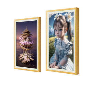 Cadre <span class=keywords><strong>photo</strong></span> numérique écran d'<span class=keywords><strong>art</strong></span> vidéo Wifi/bt montage mural électronique NFT fabriqué en Chine GPX écran LCD cadre en bois FCC 1920*1080 - Product Image 2
