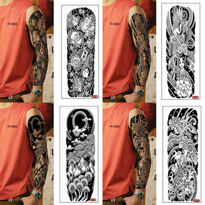 Tatuajes Temporales de Hierbas a Base de Jugo, Diseños de <span class=keywords><strong>Brazo</strong></span> Completo, Estilo Americano/Chino, Tatuajes Florales para Hombres y Mujeres - Product Image 1