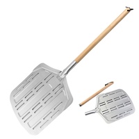 Pelle à pizza détachable avec manche en bois, construction en aluminium, logo personnalisé, antidérapante, compatible lave-vaisselle, pour le transfert de pâte et la cuisson au four