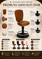 Fauteuil de jeu Baccarat Successor, chaise réglable en hauteur, tabourets en cuir avec mousse à mémoire de forme, mobilier de bar et de casino, vendu par le fabricant