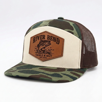 Gorra de béisbol tipo camionero con visera plana de 7 paneles, transpirable, impermeable, con espalda de malla y cierre a presión, personalizada con impresión OEM al por mayor