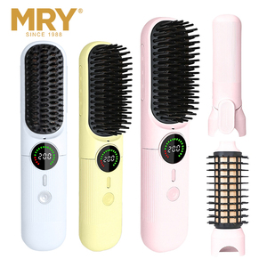MRY MR-3105 <span class=keywords><strong>Spazzola</strong></span> Lisciante e Arricciacapelli Wireless 3 in 1, 5000mAh, 4 Temperature, Strumento di Styling in Ceramica <span class=keywords><strong>per</strong></span> Salone, Casa e Viaggio - Product Image 1