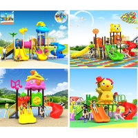 Parc à thème populaire aire de jeux extérieure escalade amusement plastique enfants toboggan balançoire et aire de jeux toboggan