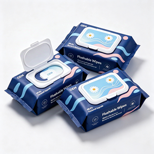 Vente en gros de lingettes humides jetables pour toilettes avec emballage personnalisé à marque privée - Product Image 2