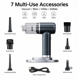 4000Pa Cordless Handheld Vacuum Cleaner Air Duster <b>Blower</b> Inflator Deflator Type-C Rechargeable Portable Mini <b>Car</b> Vacuum OEM ODM - Product Image 3
