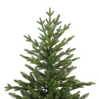 Grand sapin de Noël vert en PE avec aiguilles de pin, base en fer, taille personnalisable, pour usage intérieur, décoration de vacances sur pied