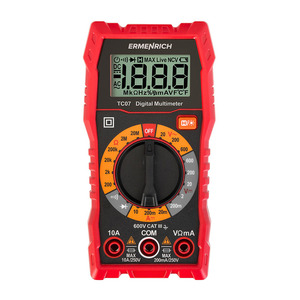 เออร์มเอนริช TC07 มัลติมิเตอร์แบบดิจิตอล 600V CAT III AC DC เครื่องมือวัดแรงดันไฟฟ้าความต้านทานอุณหภูมิ - Product Image 2