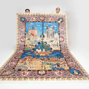YILONG 6,5 'x10' anudadas de seda clásico alfombra pictórica tapicería alfombras