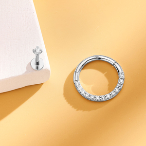 Lujo G23 titanio <span class=keywords><strong>Piercing</strong></span> corazón estrella Threadless Conch <span class=keywords><strong>Daith</strong></span> extremos nariz pendiente cuerpo joyería - Product Image 2