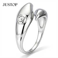Bague moderne JUSTOP en acier inoxydable plaqué argent 925, bijoux unisexes tendance pour un usage quotidien