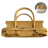 Nouvel accessoire de sac tissé à la main H Home, poignée allongée, fermoir en métal, style rétro européen et américain, cuir véritable solide