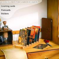 Support de Présentation de Cartes en Bois Personnalisé pour Usine, Présentoir de Bureau à 12 Emplacements pour Cartes Postales et Photos, Décoration de Table Domestique
