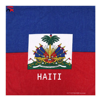 Vente en gros 2026 Ensemble de supporters de football d'Haïti pour matchs de football, comprenant T-shirt, maillot, short, vêtements à motif drapeau d'Haïti, épingles et patchs drapeau d'Haïti