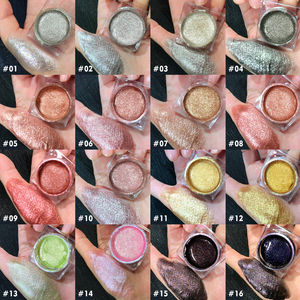 Pink Glitter Eyeshadow Private label 16 colors Pigmented <strong>Eye</strong> shadow <strong>Silver</strong> shimmer Highlighter <strong>Eye</strong> <strong>Makeup</strong> - Product Image 1