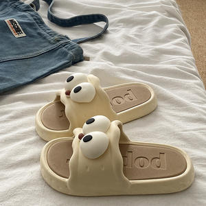 รองเท้าแตะแบบเปิดนิ้วเท้า Evergreen สำหรับผู้หญิง ฤดูใบไม้ร่วง/ฤดูหนาว พื้นหนาสองชั้น ทำจากผ้าขนสัตว์และผ้าฝ้าย กันลื่น - Product Image 3