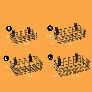 Panier suspendu en métal pour mur à lattes, en <span class=keywords><strong>vente</strong></span>, pour le stockage en entrepôt, personnalisation du panier suspendu - Product Image 3