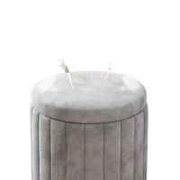 Tabouret de coiffeuse circulaire en bois au design moderne inspiré du luxe, multifonctionnel pour coiffure, rangement et manucure