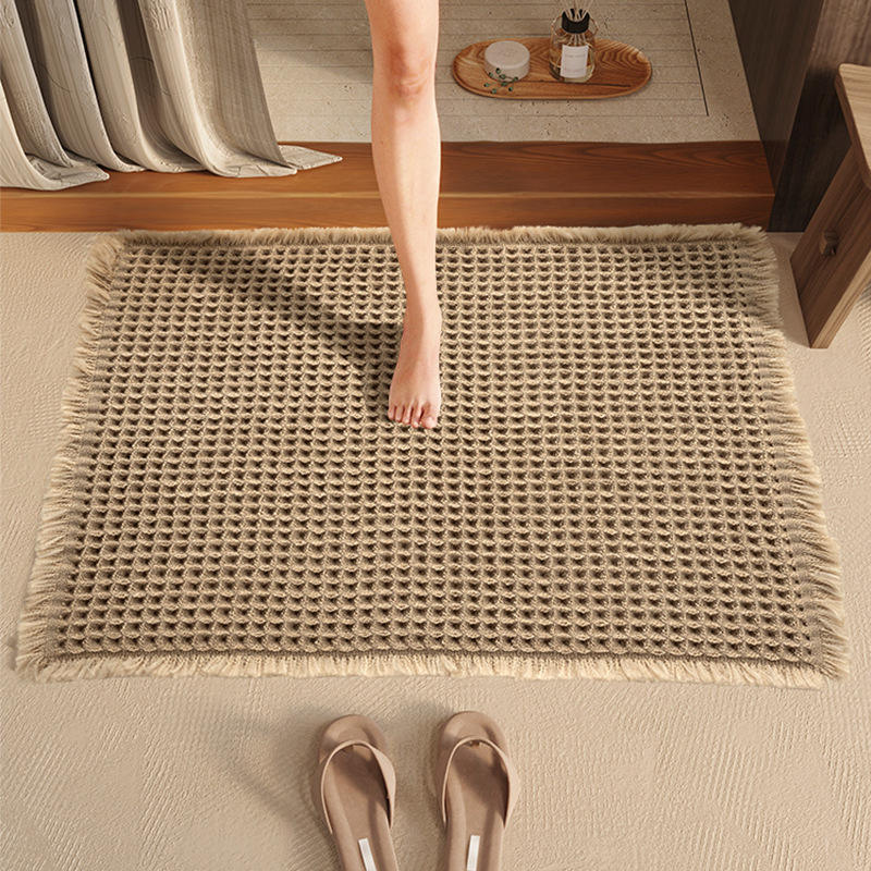 Cuadrado con borlas - Caqui