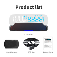 WIIYII Spiegel-HUD C7B OBD2 5 Zoll OLED Plug-and-Play Tachometer mit Kraftstoffverbrauchsanzeige und 2 Jahren Garantie