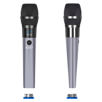 Microphone KTV sans fil avec récepteur rechargeable, double prise jack 1/4 et 1/8, 4 canaux, directivité cardioïde pour utilisation en bus