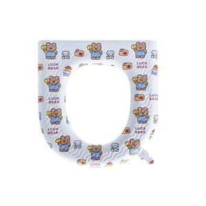 <b>EVA</b> Toilet Seat Cover Printed Cartoon Design Waterproof Washable For Home Use All Seasons Velcro Closure - Product Image 2