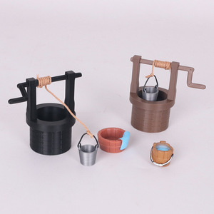 Miniatura de pozo de agua retro con manivela, modelo de cubo y fregadero, estilo antiguo, para decoración arquitectónica de mesa de arena DIY - Product Image 1