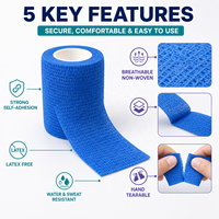 Venda elástica cohesiva de 10 cm y 21 colores con logo personalizado impreso en tela, transpirable, autoadhesiva, sin látex, para deportes