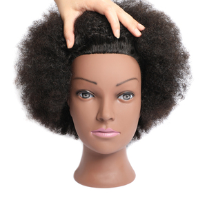 Cabeza de Maniquí Afro Profesional con Cabello 100% Humano para Prácticas de Trenzado, Muñeca de Cosmetología Afroamericana para Peluqueros - Product Image 4
