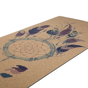 Bestseller umwelt freundliche benutzer definierte Druck matte Kork Natur kautschuk Premium Yoga matten