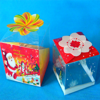 Boîte cadeau pliable en PVC personnalisée en gros, forme carrée, boîte en plastique imprimée en couleur