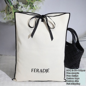 Enveloppe en coton biologique personnalisée emballage de vêtements sac à poussière avec cravate enveloppe coton lin <span class=keywords><strong>livre</strong></span> chaussure <span class=keywords><strong>pochette</strong></span> à poussière - Product Image 2