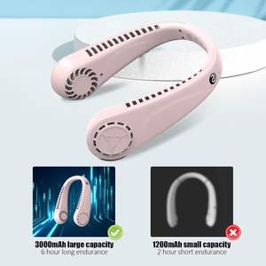 Wholesale 2024 Portable 1200mAh USB Neck Fan-<b>Rechargeable</b> Low Noise (30-34 DB) Brushless Motor Wearable Design for Hotel Outdoor - Product Image 2