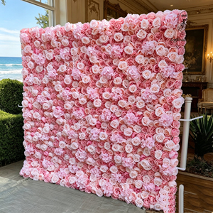 Soft <b>Blush</b> Rose Mixed Ivory Floral Panel Suitable For Luxury Wedding Dessert Table Background And Elegant Banquet Layout - Product Image 4