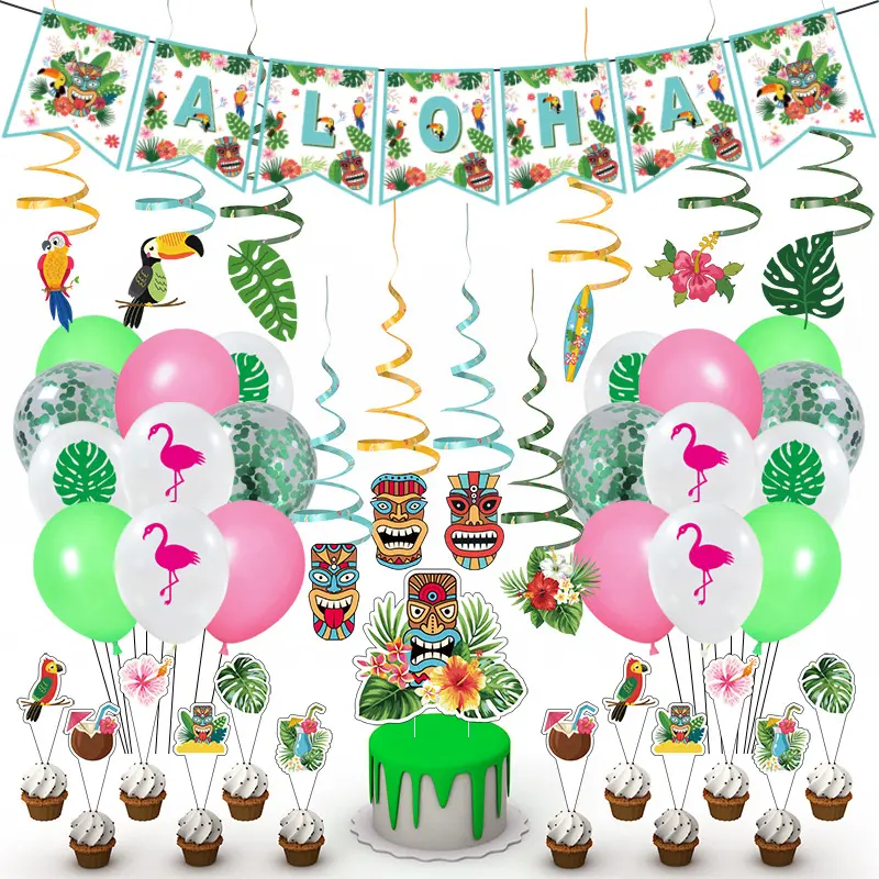 LUCKY Sommerferien Hawaiian Luau Aloha Dekoration Cake Topper Flamingo Thema Baby Girl Party Supplies