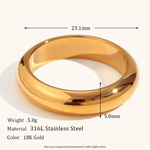 Anello in Acciaio Inossidabile alla Moda, Liscio e Rotondo, per Uomo e Donna, Misure 6/7/8/9, Fede Nuziale, Gioielli Trendy all'Ingrosso - Product Image 6