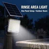 Lampu Sorot Tenaga Surya 200W untuk Luar Ruangan dengan Pengatur Waktu, Remote Control, Aluminium, Dapat Diredupkan, Pemasangan di Dinding untuk Balkon