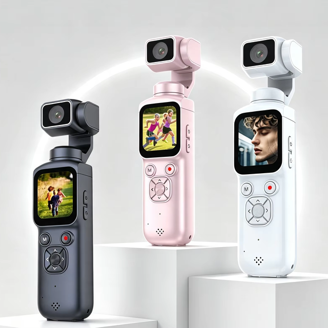 Outdoor 4K Vlog Gimbal Camera 330° Rotating Auto Tracking 64MP 1.72 Sensitive Touch Display WiFi + Phone Link Digital Camera